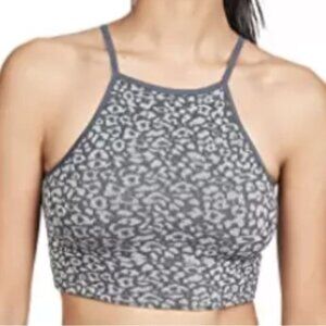 Gray Leopard Print Women's Bralette
